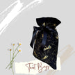 Tarot Bag Oracle Pouch Black 100% Cotton fabric Satin Ribbon Metallic Dragonflies