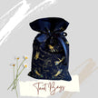 Tarot Bag Oracle Pouch Black 100% Cotton fabric Satin Ribbon Metallic Dragonflies