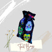 Skulls Tarot Bag Oracle Pouch Candy Skulls Black 100% Cotton fabric Satin Ribbon Day of the Dead