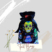 Skulls Tarot Bag Oracle Pouch Candy Skulls Black 100% Cotton fabric Satin Ribbon Day of the Dead