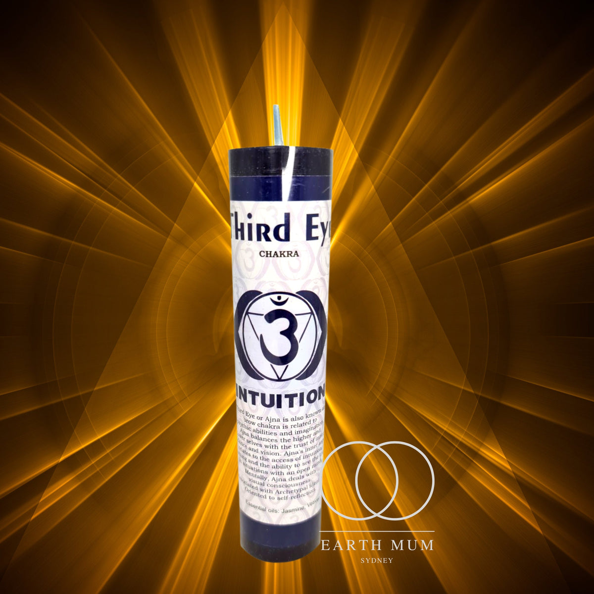 Third Eye Chakra Candles, Gothic, Spell-work, Altar, Wicca, Ritual 3.8cm x 17.8cm