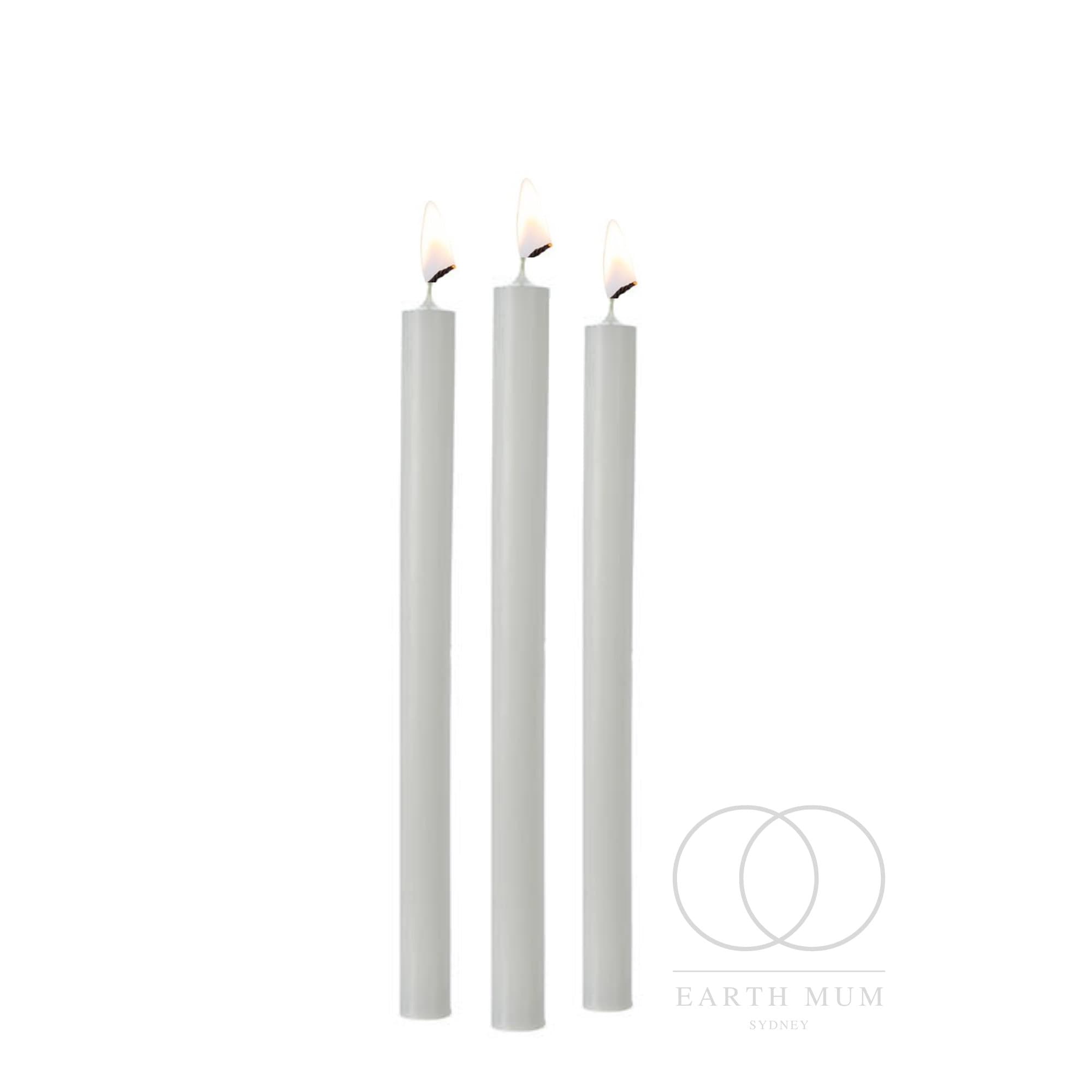 White Candle, 19cm x 1.7cm, Unscented Pillar candles Gothic Spell-work Altar Wicca Ritual Halloween