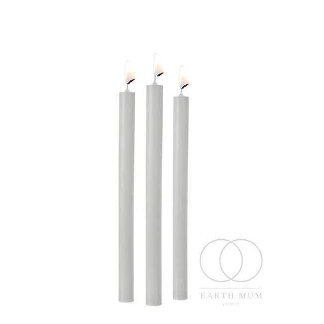 White Candle, 19cm x 1.7cm, Unscented Pillar candles Gothic Spell-work Altar Wicca Ritual Halloween