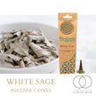 White Sage Incense Cones, Organic Goodness, smudging, meditation, cleansing