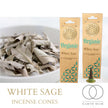 White Sage Incense Cones, Organic Goodness, smudging, meditation, cleansing