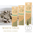 White Sage Incense Cones, Organic Goodness, smudging, meditation, cleansing