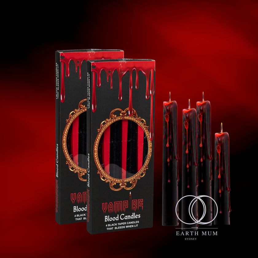 Vampire Blood Bleeding taper Candle, Blood dripping candle, Ritual Spell Unscented Taper Candles - Pack of 4