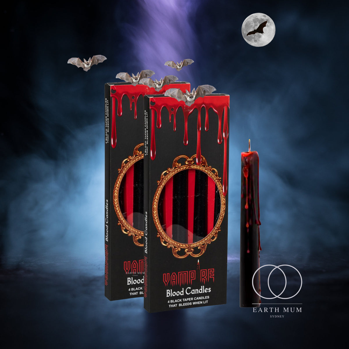 Vampire Blood Bleeding taper Candle, Blood dripping candle, Ritual Spell Unscented Taper Candles - Pack of 4
