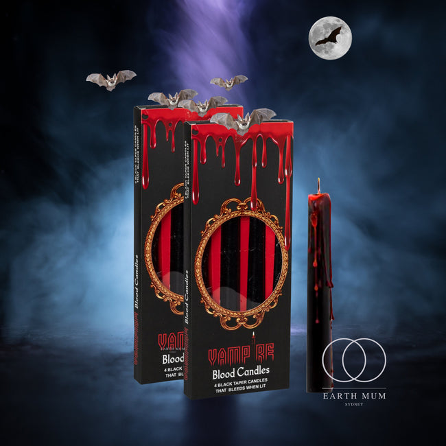 Vampire Blood Bleeding taper Candle, Blood dripping candle, Ritual Spell Unscented Taper Candles - Pack of 4