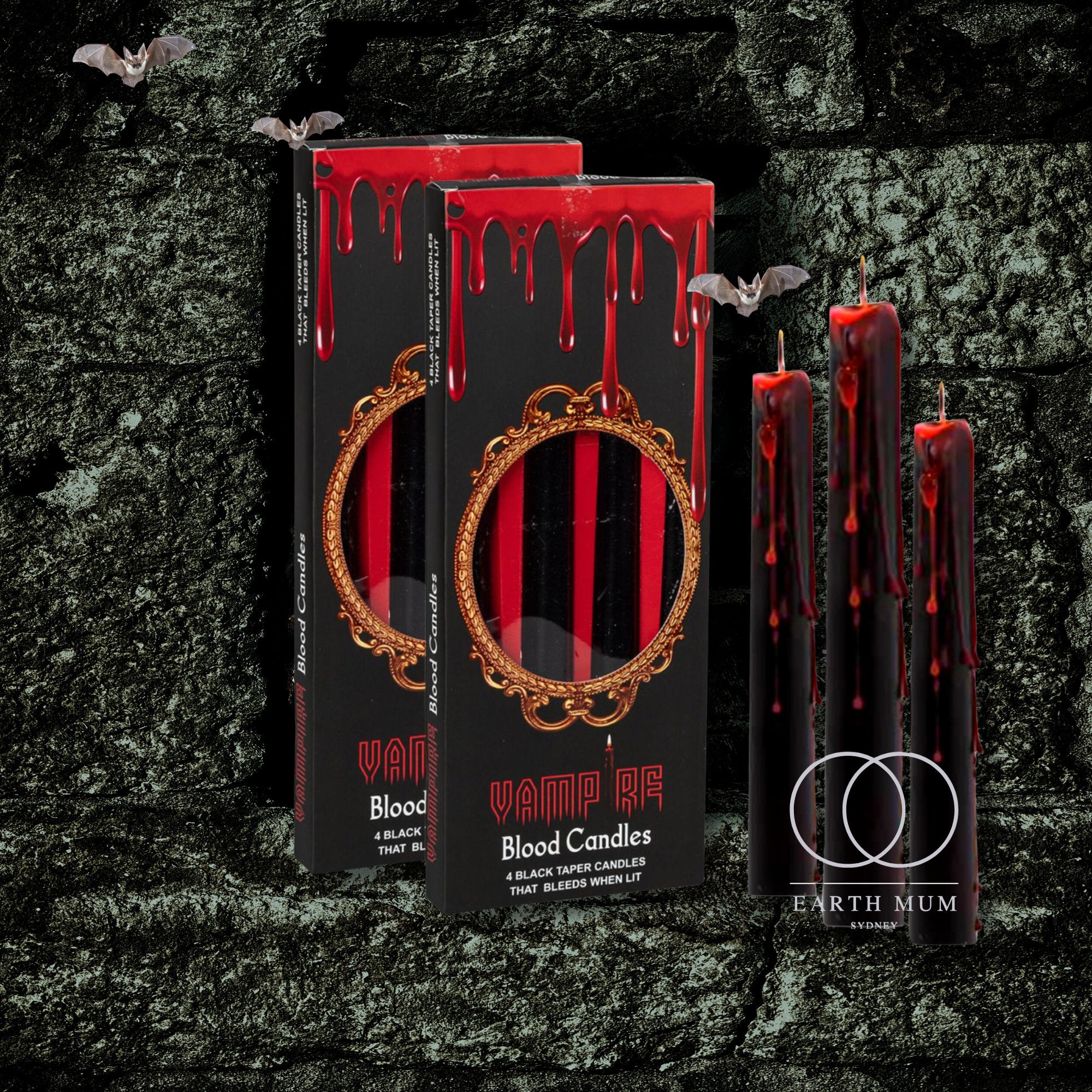 Vampire Blood Bleeding taper Candle, Blood dripping candle, Ritual Spell Unscented Taper Candles - Pack of 4