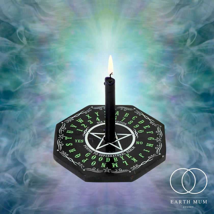 Candle Holder, Ouija Board Soapstone Tile, Altar Tools ritual supplies, pagan, wicca