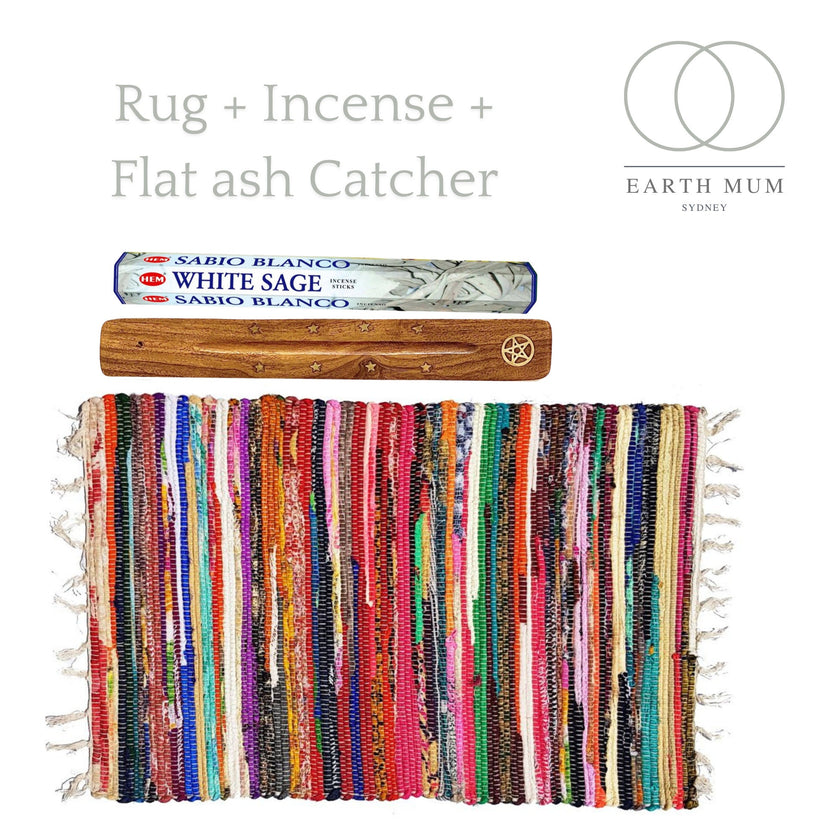 Incense, Pray Rug Handmade, flat ash catcher, Yoga Home Deco floor carpet