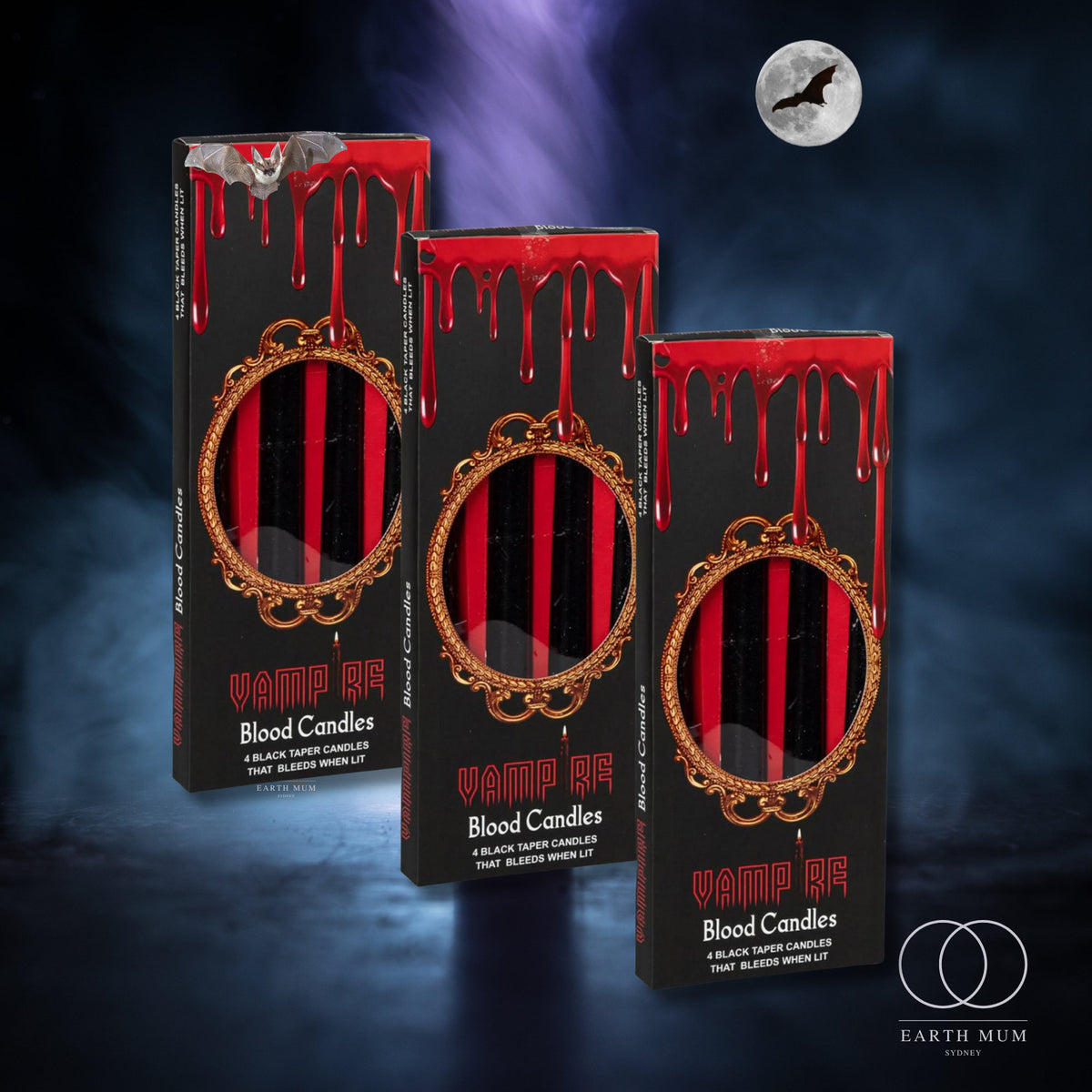 Vampire Blood Bleeding taper Candle, Blood dripping candle, Ritual Spell Unscented Taper Candles - Pack of 4