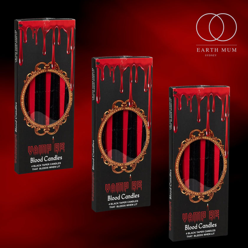 Vampire Blood Bleeding taper Candle, Blood dripping candle, Ritual Spell Unscented Taper Candles - Pack of 4