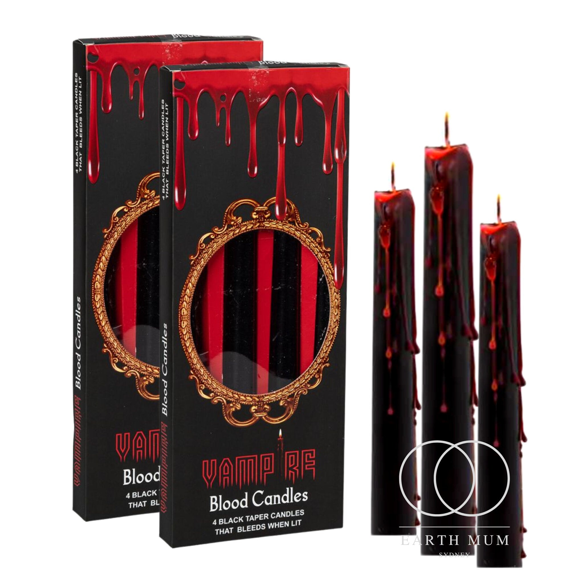Vampire Blood Bleeding taper Candle, Blood dripping candle, Ritual Spell Unscented Taper Candles - Pack of 4