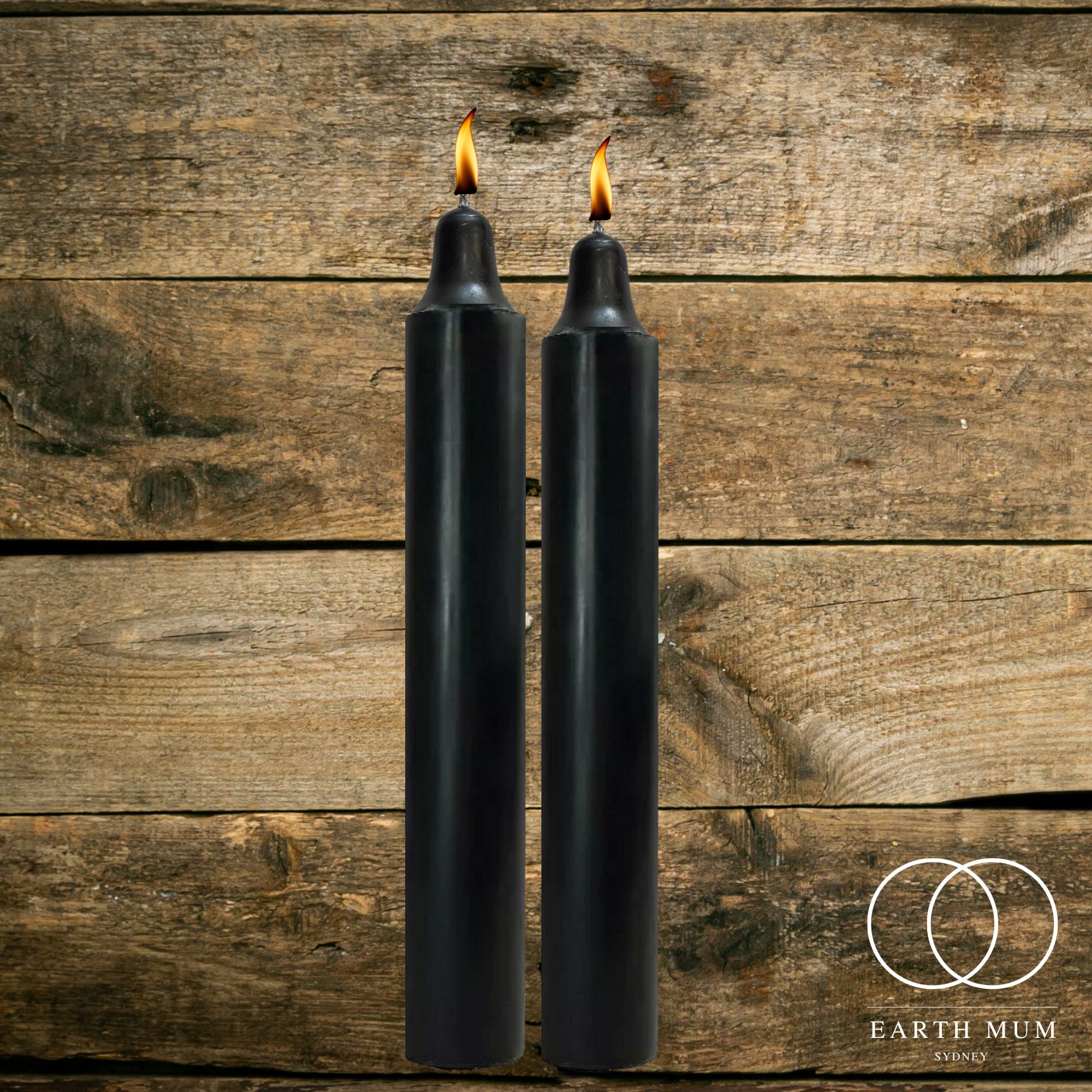 Black Jumbo Pillar Candles, Pagan, Wicca, Gothic Spell-work, Altar Ritual 1.5