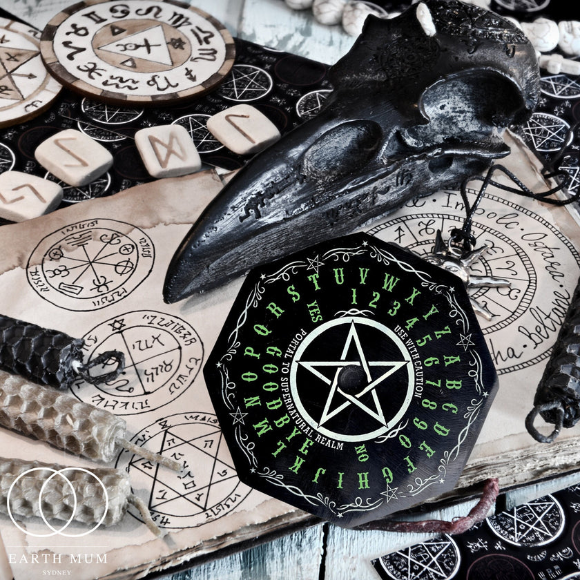Candle Holder, Ouija Board Soapstone Tile, Altar Tools ritual supplies, pagan, wicca