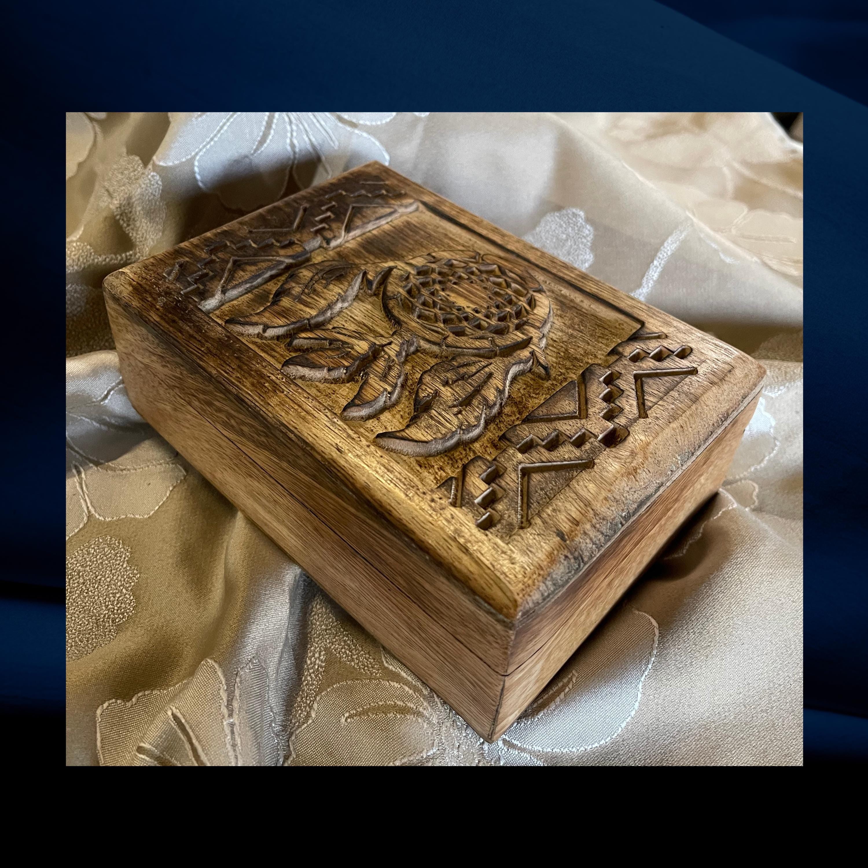 Native American Dream Catcher wooden box Tarot box, Card Box, Jewellery box