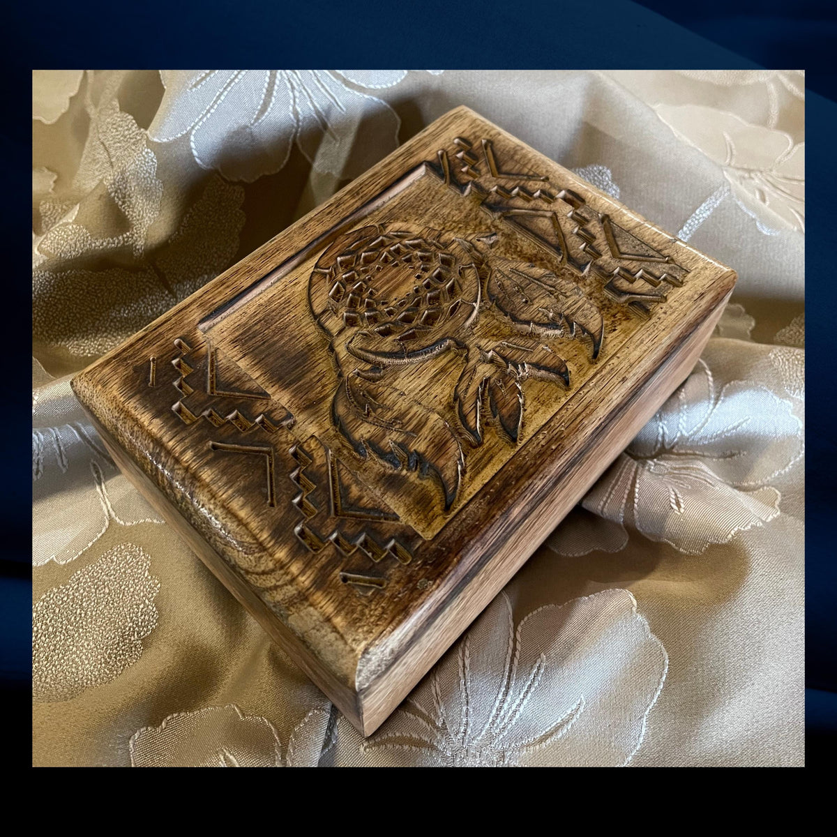 Native American Dream Catcher wooden box Tarot box, Card Box, Jewellery box