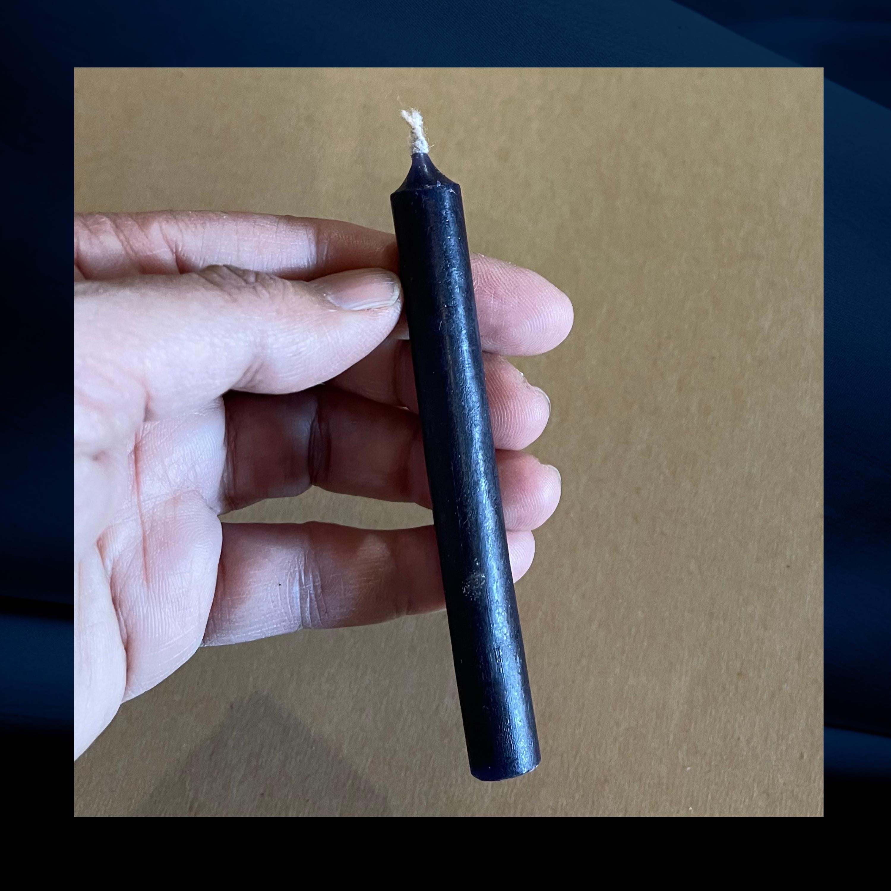 Black chime candle 4 inches long (10cm)