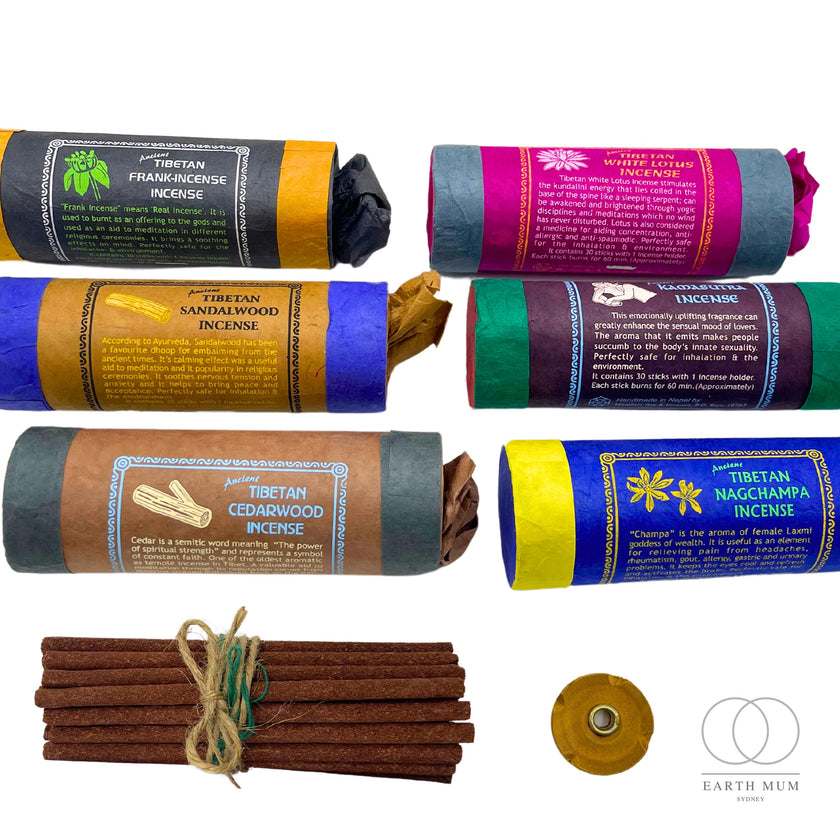 Ancient Tibetan Incense, Handmade | Frankincense, Sandalwood, Nag Champa, White Lotus, Kamasutra, Cedarwood