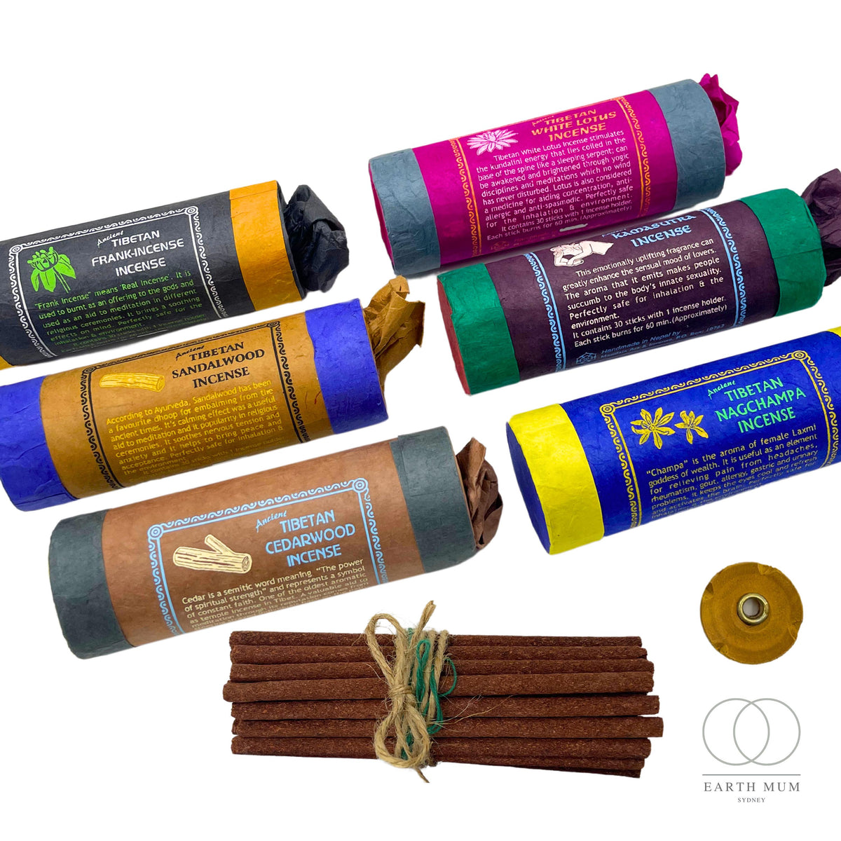 Ancient Tibetan Incense, Handmade | Frankincense, Sandalwood, Nag Champa, White Lotus, Kamasutra, Cedarwood