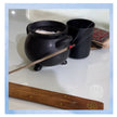 Flat Ash Catcher with brass inlay, Ying and Yang, Elephant, Pentacle, Incense holder