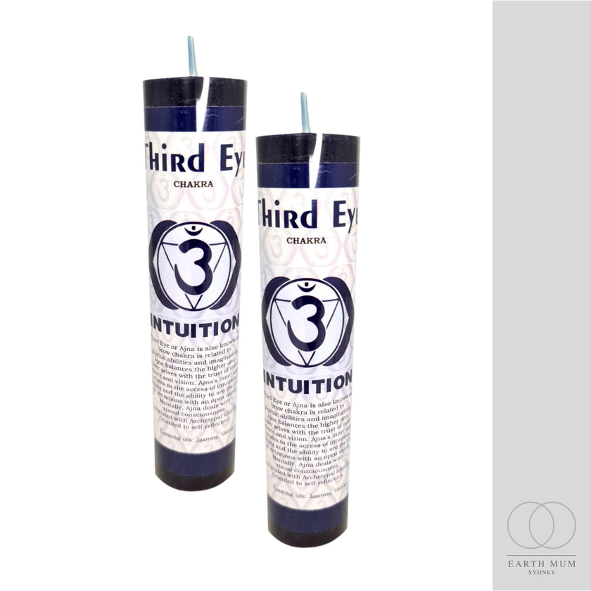 Third Eye Chakra Candle for Rituals – Gothic, Wicca, Spellwork, and Altar Use (3.8cm x 17.8cm)