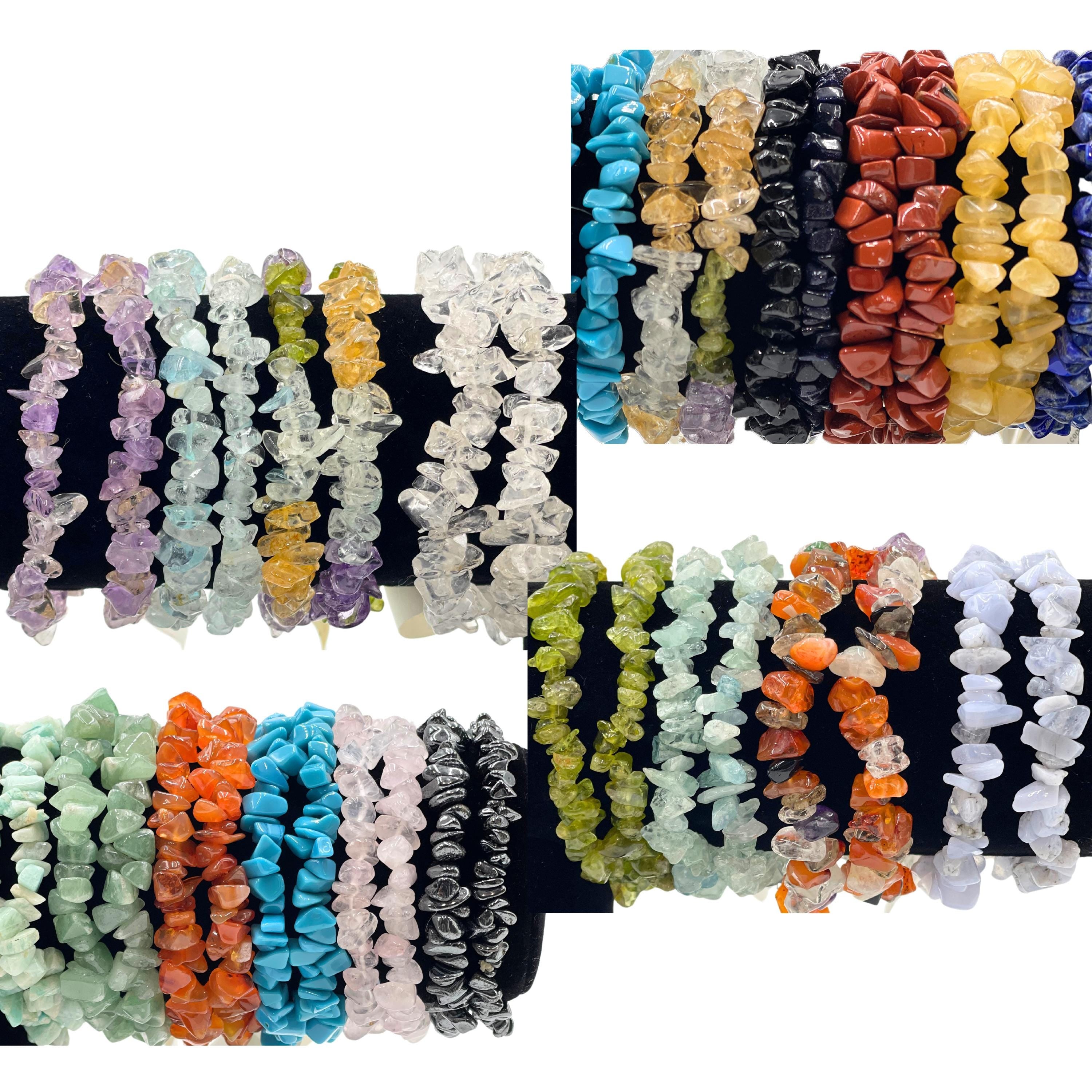 Natural Crystal Chip Stretchy Bracelets, Gemstone Healing Chip Bracelet, Stone Bracelets, Gifts For Her