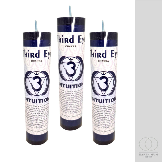 Third Eye Chakra Candle for Rituals – Gothic, Wicca, Spellwork, and Altar Use (3.8cm x 17.8cm)