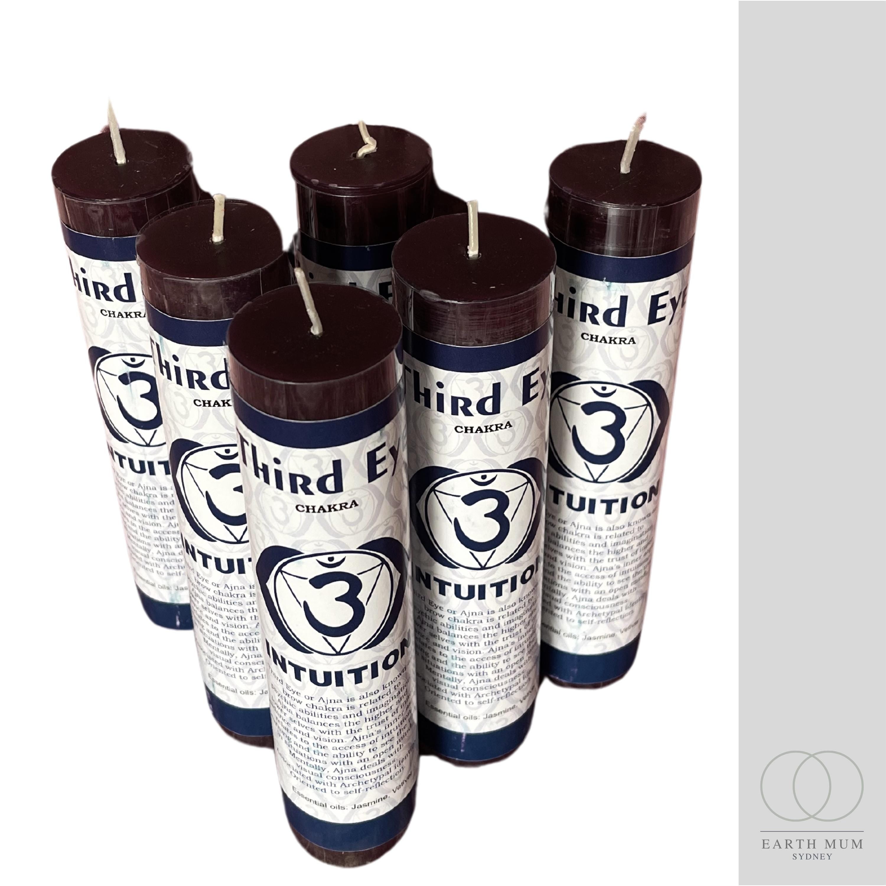Third Eye Chakra Candle for Rituals – Gothic, Wicca, Spellwork, and Altar Use (3.8cm x 17.8cm)