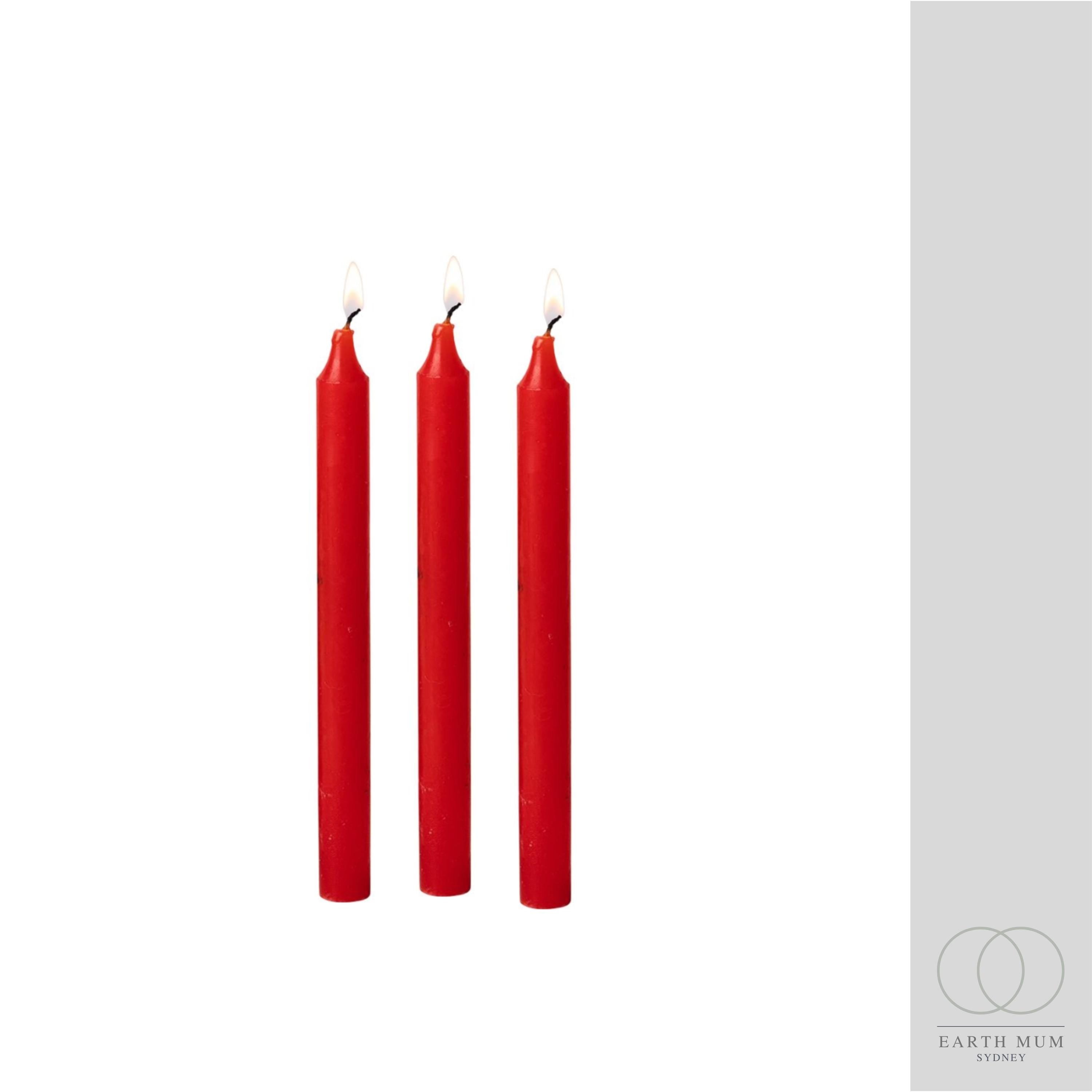 Red Candle, 19cm x 1.7cm, Pillar candles unscented