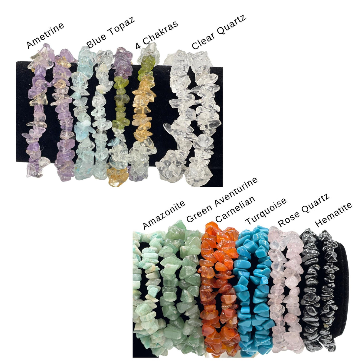 Natural Crystal Chip Stretchy Bracelets, Gemstone Healing Chip Bracelet, Stone Bracelets, Gifts For Her