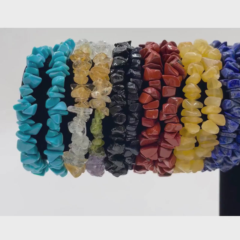 Natural Crystal Chip Stretchy Bracelets, Gemstone Healing Chip Bracelet, Stone Bracelets, Gifts For Her